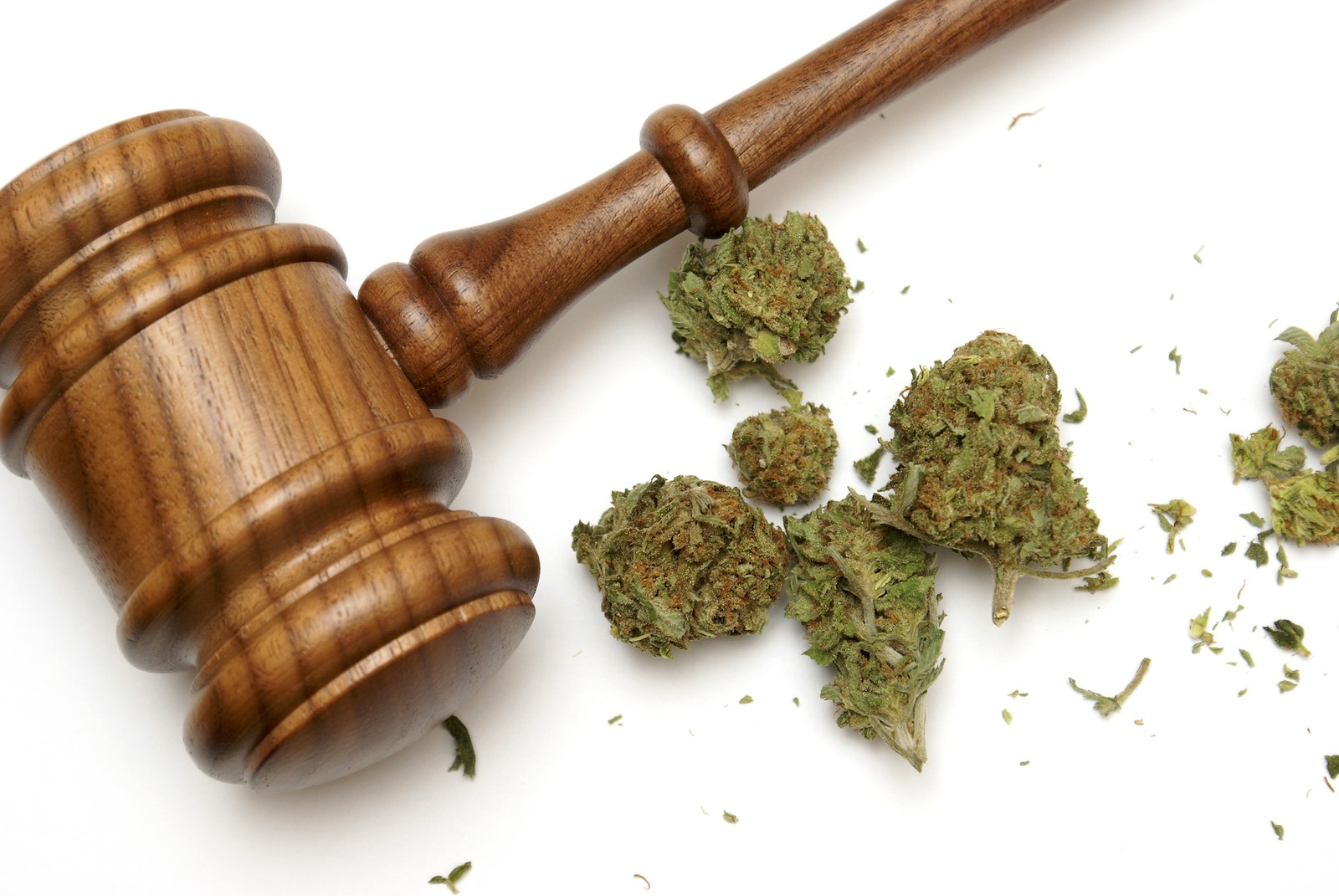 Marijuana and a gavel together